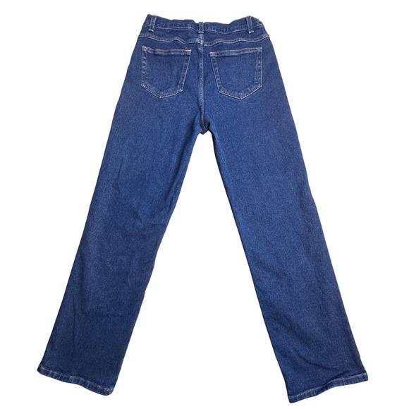 Style & Co Straight Leg Jeans Womens 6 Dark Wash Blue Denim High Rise Zipper Fly - Picture 1 of 13